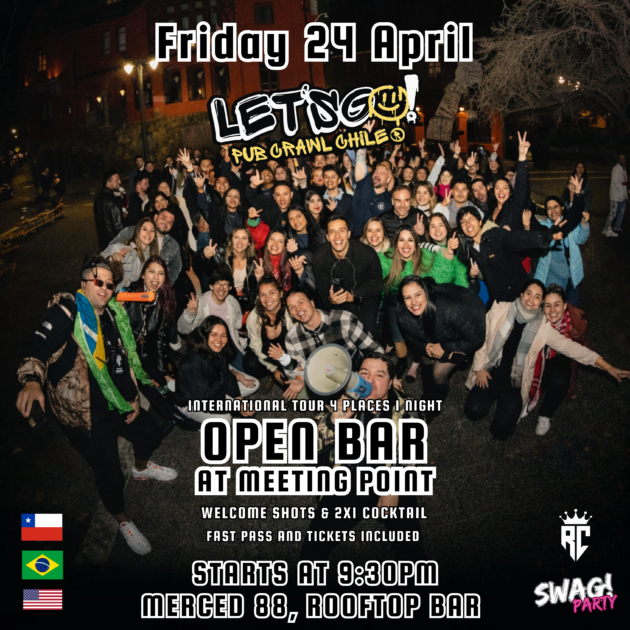 Let´s go! pub crawl chile "viernes 24 abril"