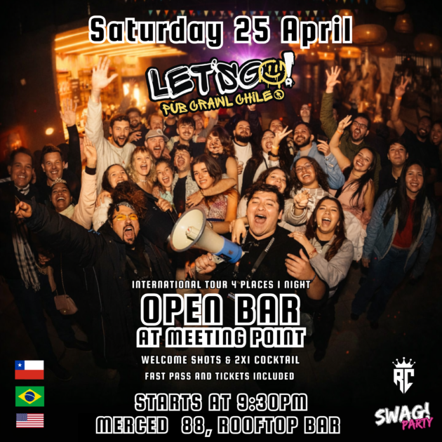 LET´S GO! PUB CRAWL CHILE "SABADO 25 ABRIL"