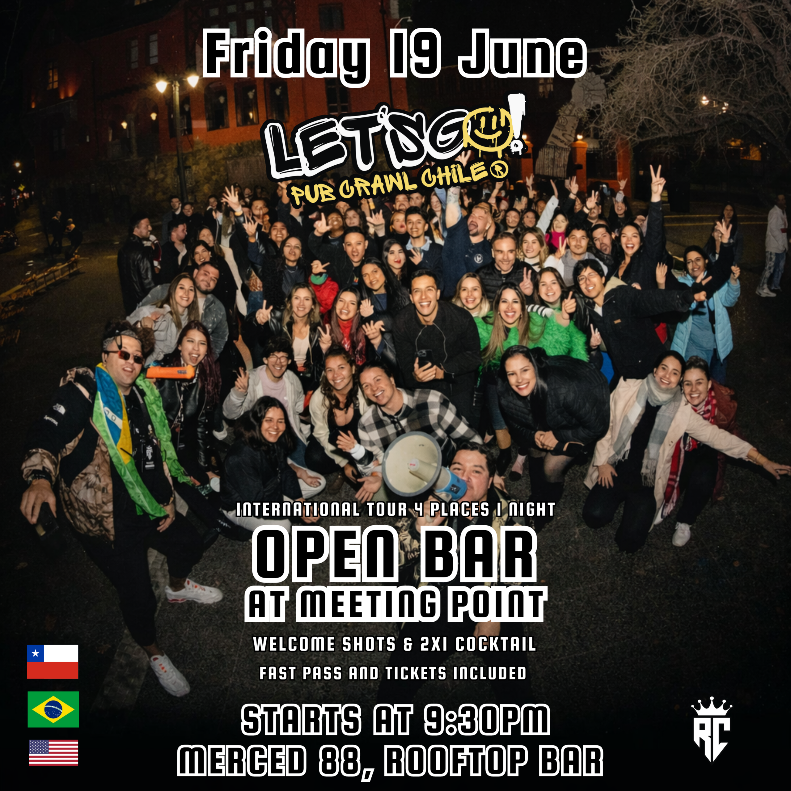Let’s Go! Pub Crawl Chile "viernes 19 junio"