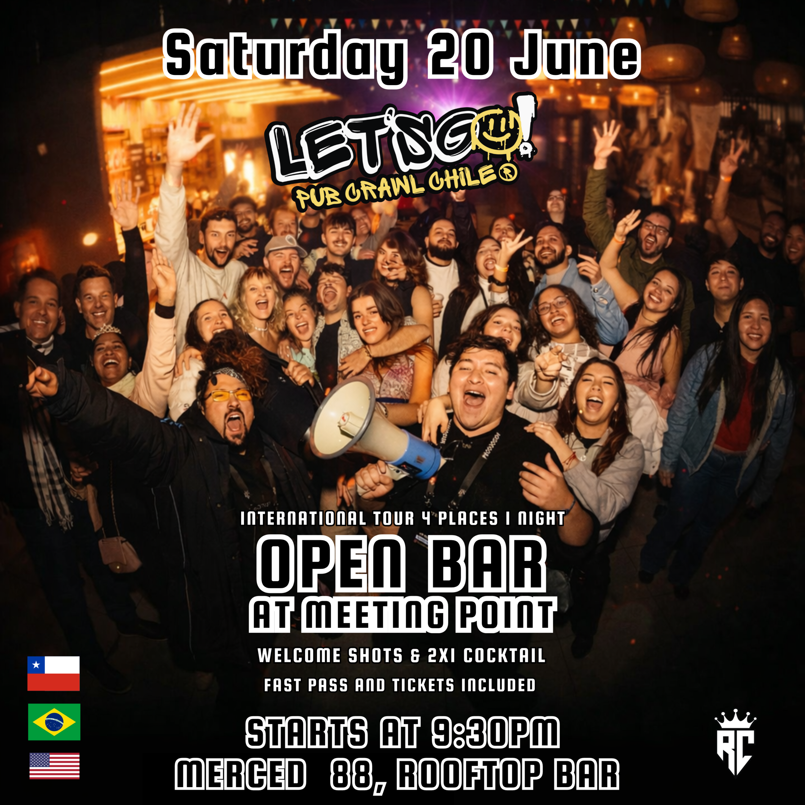Let’s Go! Pub Crawl Chile "sabado 20 junio"