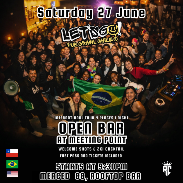 Let’s Go! Pub Crawl Chile " sábado 27 junio"