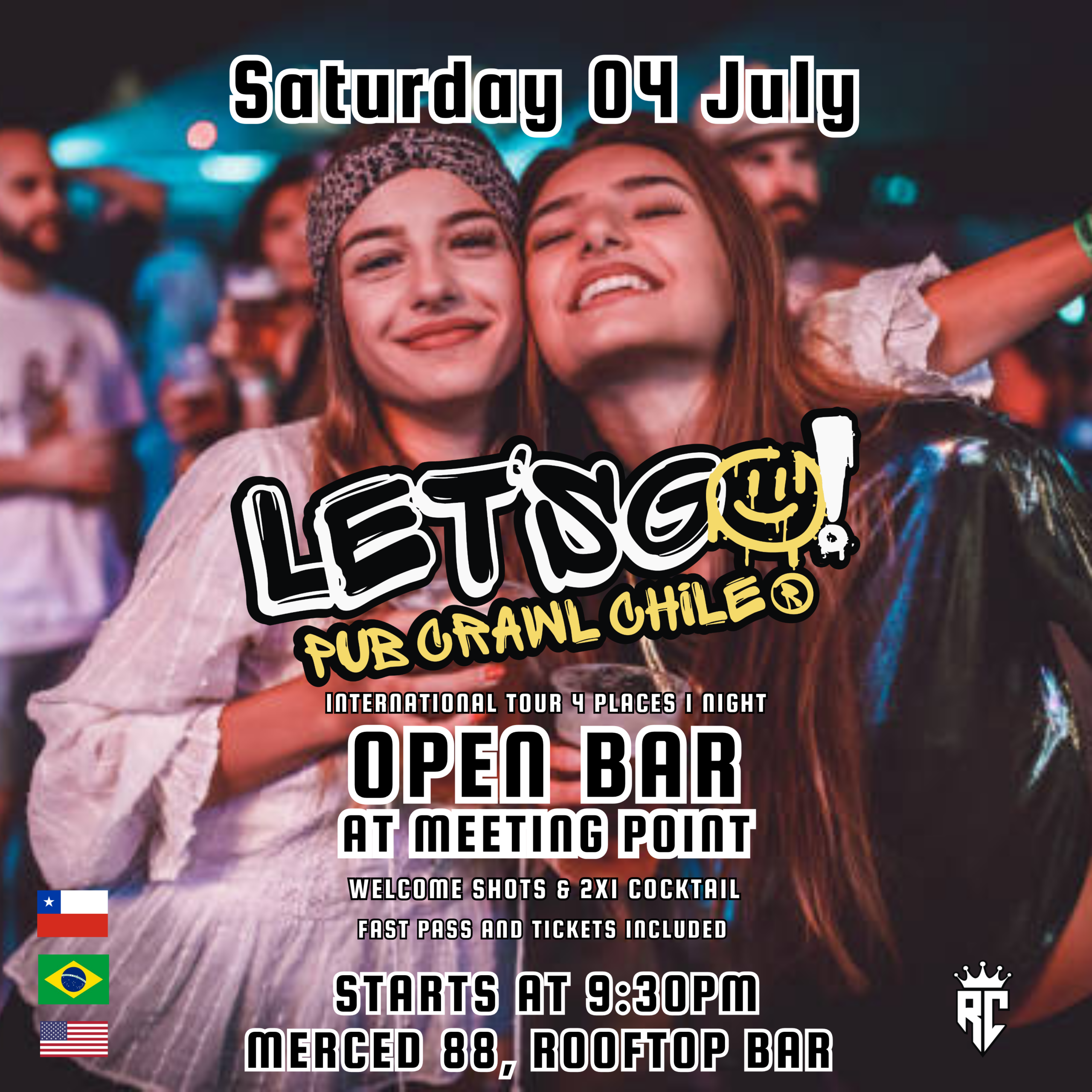 Let’s Go! Pub Crawl Chile - "sabado 04 julio"